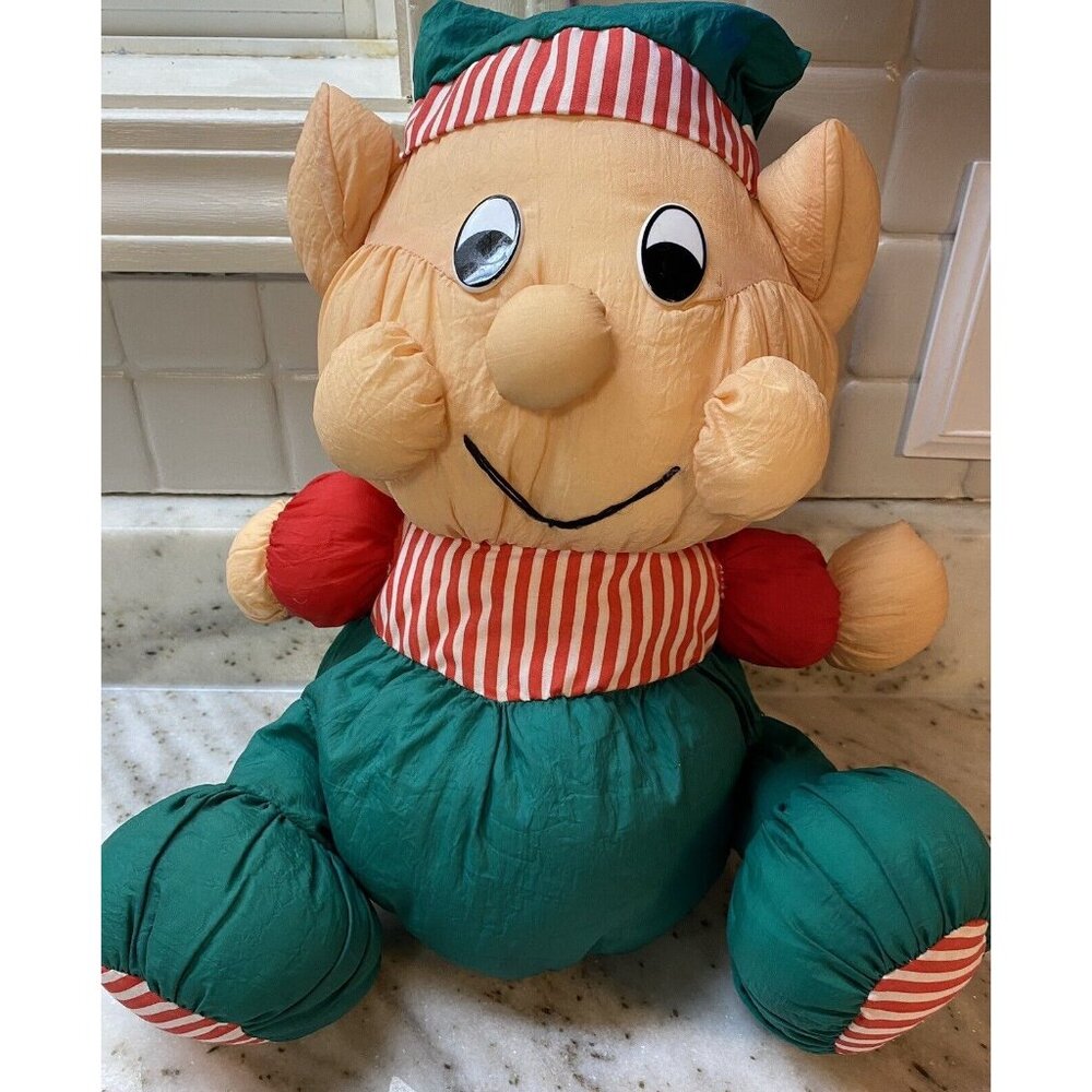 ABC Distributing Nylon Parachute Marshmallow Elf Plush Stuffed Christmas Toyland